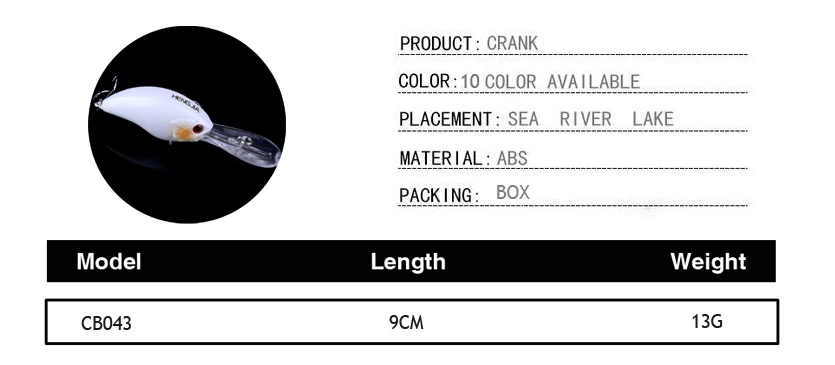 HENGJIA 12 г 9 см рыболовные приманки рок кривошипная приманка кренкбейт гольян НЧ высокие крючки Плавающие жесткие приманки воблер длинный большой язык