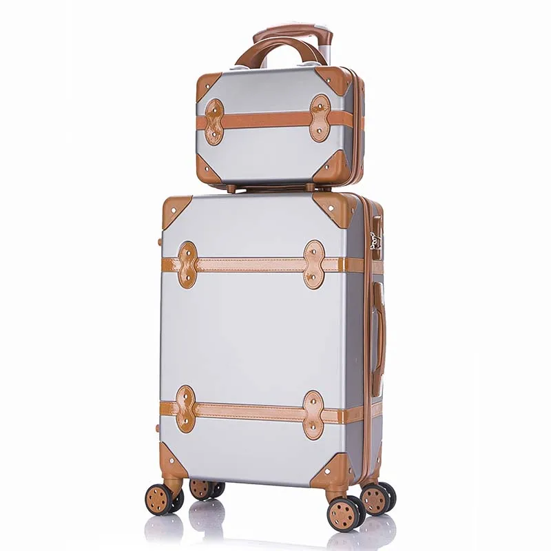 LeTrend чемодан на колёсиках в стиле ретро, чемодан на колесиках 20 дюймов, Студенческая сумка на колесиках 26 дюймов, Вместительная дорожная сумка