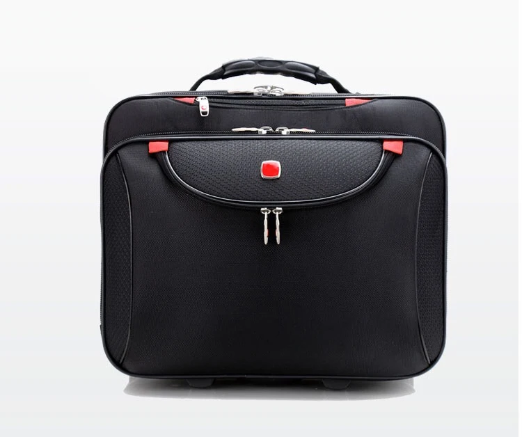 Швейцарский бренд многофункциональный бизнес прокатки багажа 18 дюймов носить на компьютере дорожная сумка с колесиками для мужчин женщин чемодан с колесиками