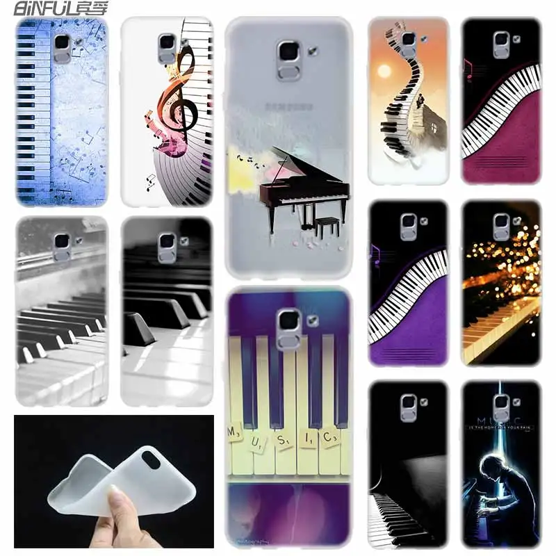 

case Soft Cover TPU For Samsung Galaxy J6 J8 J5 J7 J4 Core Plus 2018 2016 2017 EU Prime Pro Ace Piano keys Printing Drawing