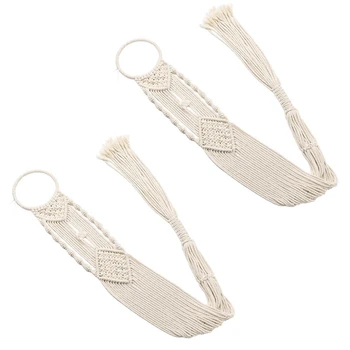 

Macrame Plant Hangers Indoor Wall Hanging Planter Holder Cotton Rope Home Boho Decor 2 Pcs Boho Hanging Planter 40 Inches