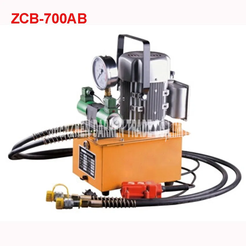 HHB-700A with Solenoid Pump Hydraulic Electric Pump 750W Double Acting 2-70Mpa Jack Split Hydraulic Driven Pump 7 Quart Manual Valve Hydraulic Power Pack Cylinder Hydrafore Pump 10152 PSI 110V