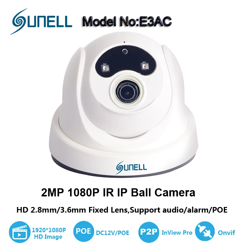 

2MP HD Surveillance IP Camera Mini Dome Network, IRC, Night Vision,2.8mm lens,Audio, ONVIF, Motion Detection, Mobile Remote View