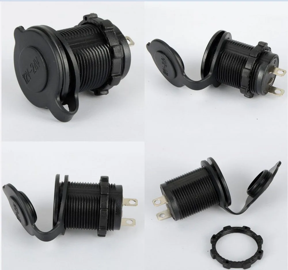 

12V-24V 2.1A Car Motorcycle Motorbike universal Cigarette Lighter Power Socket Plug black power Outlet accessories