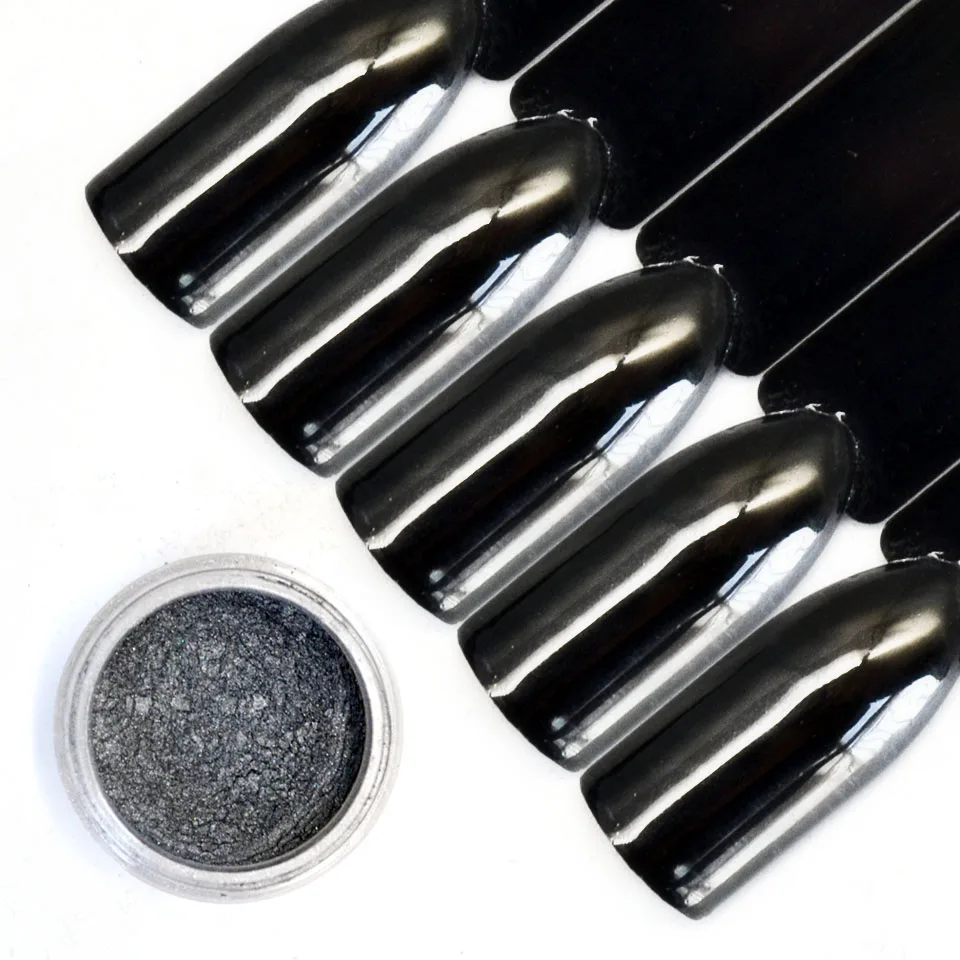 Черный единорог порошок сверкающих мелкие блестки для ногтей хром пыли зеркало Шлифовальные Nail Art зеркальный порошковый хромированный