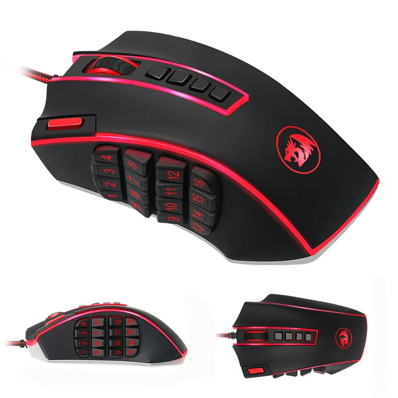 

Professional 7/Buttons 5500 dpi usb Optical Wired Gaming-Mouse Red Dragon M990 23 Key Custom Defined Macro Programming Lol CF In