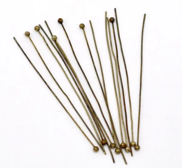 

Free sjipping!!!!!2000pcs Bronze Tone Ball Head Pins 50mm Findings