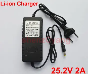 

10PCS High quality 25.2V 2A Power Supply Li-ion Charger 25.2V 2A 2000mA AC 100-240V Converter Adapter EU Plug For Battery park