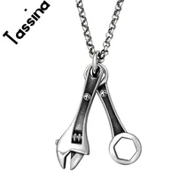 Tassina juego de Llaves de Acero Inoxidable colgante de hacer el viejo TNSP577 combinación de collar de la joyería punky del estilo de los hombres de la personalidad