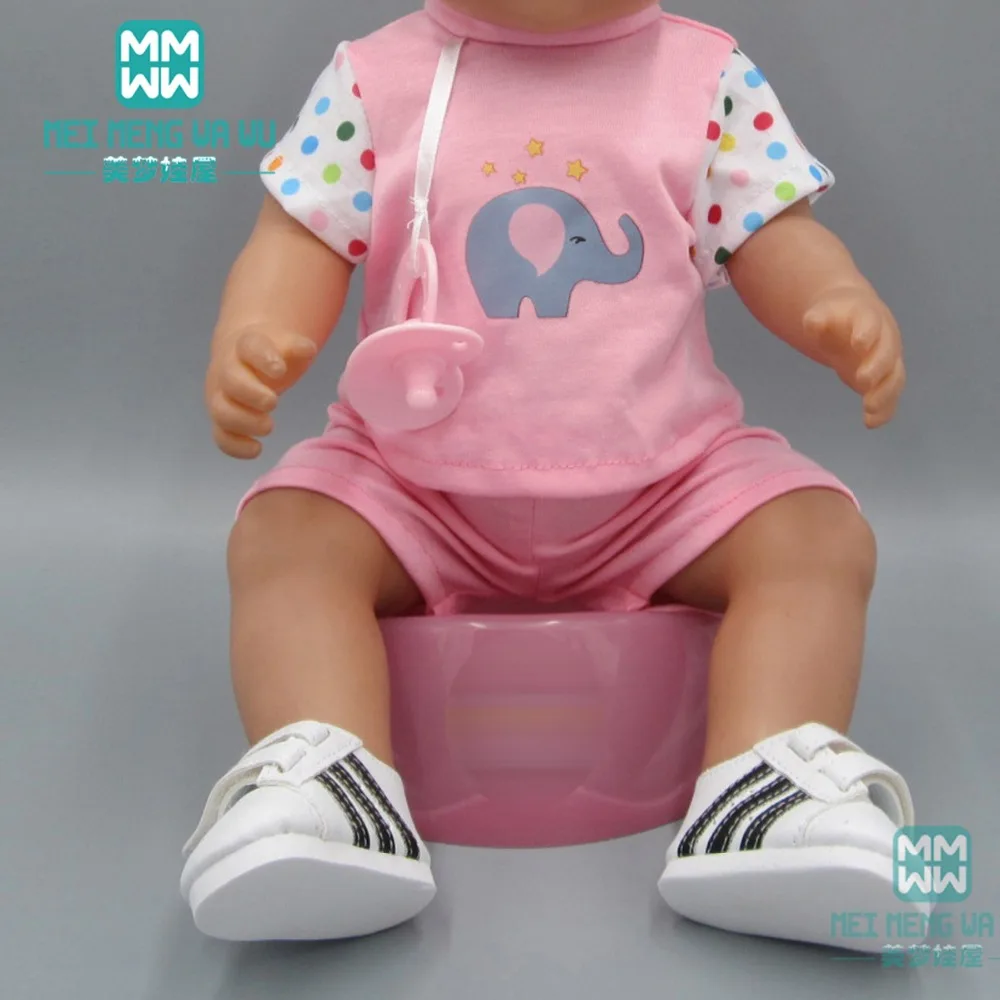 Одежда для кукол подходит 43 см аксессуары для новорожденных куклы футболка шорты соска и Детская резинка для волос