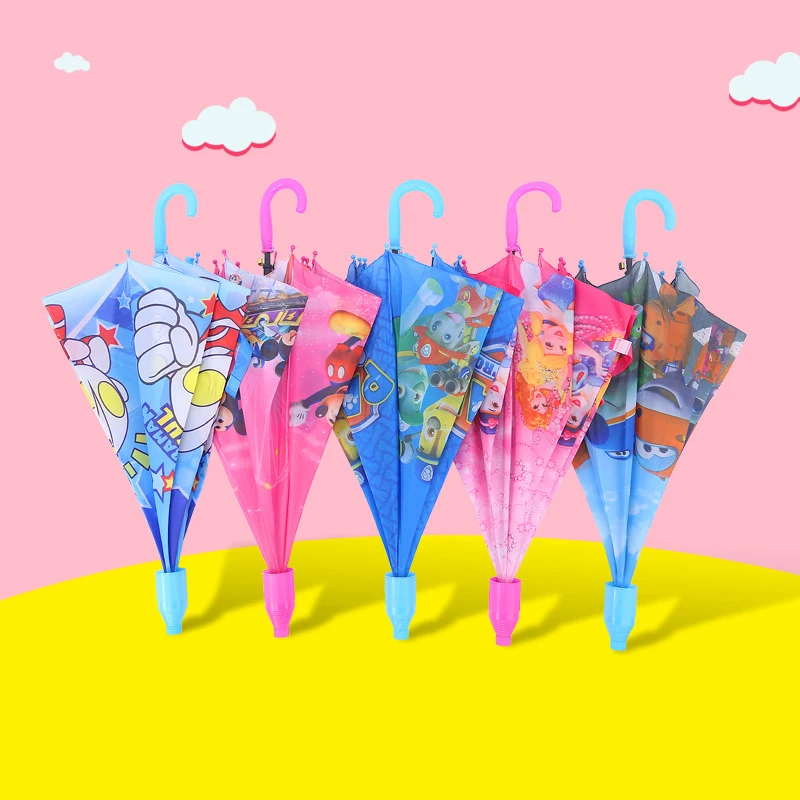 Модные детские Мультяшные суперчеловеческие зонты с масштабируемым чехлом с длинной ручкой, водонепроницаемый зонтик от дождя для девочек, зонтик для мальчиков