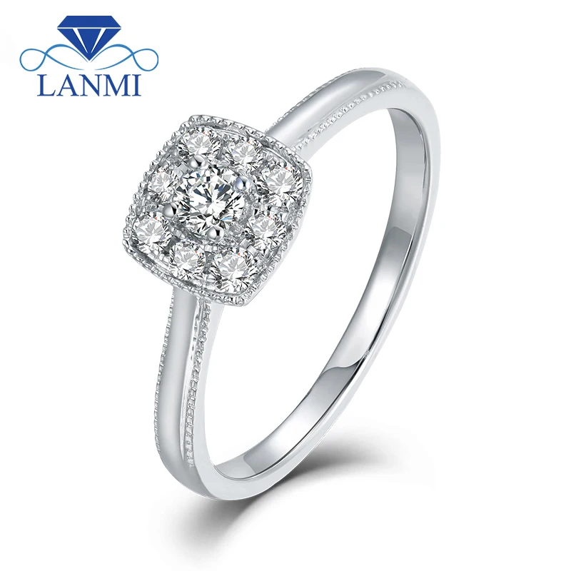 Обручальные кольца LANMI Real SI с камнями женские однотонные ювелирные украшения из 18