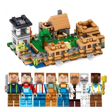 

Qunlong Toys MY WORLD 4 In 1 Dream Village Mini Building Blocks Compatible Minecraft Legoe City Educantion Toy For Kids