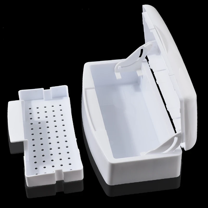 

Sterilized White Nail Art Accessories Cleansing Box Unique Design Manicure Tool Drill Bits Cuticle Scissors Tweezers Wash New