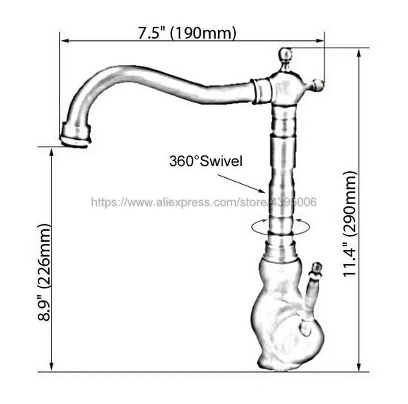  Basin Faucet Antique Red Copper Swivel Spout Bathroom Kitchen Faucet Vessel Sink Mixer Tap Deck Mou - 32893808852