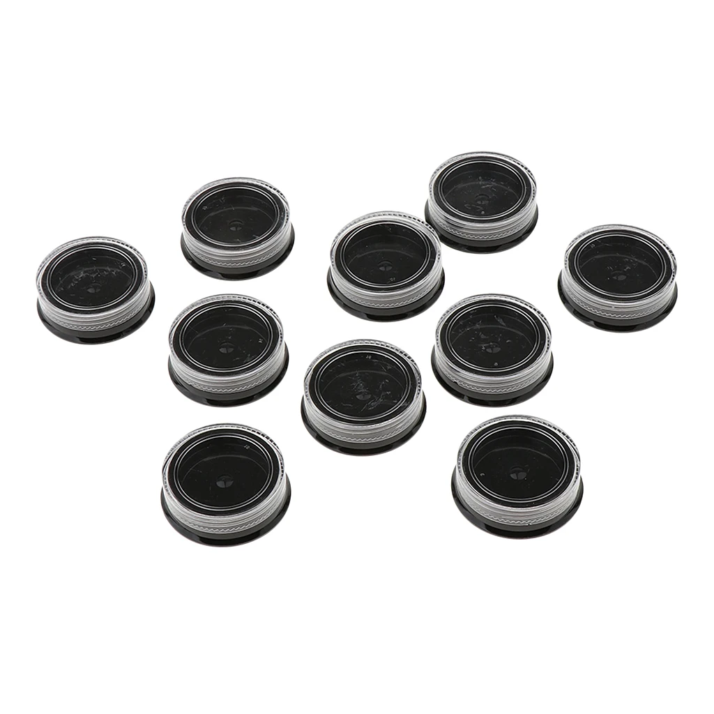 10 Pieces Plastic Nail Art Tips Powder Beads Storage Containers,Small Round Jewelry Glitters Storage Box Organizers