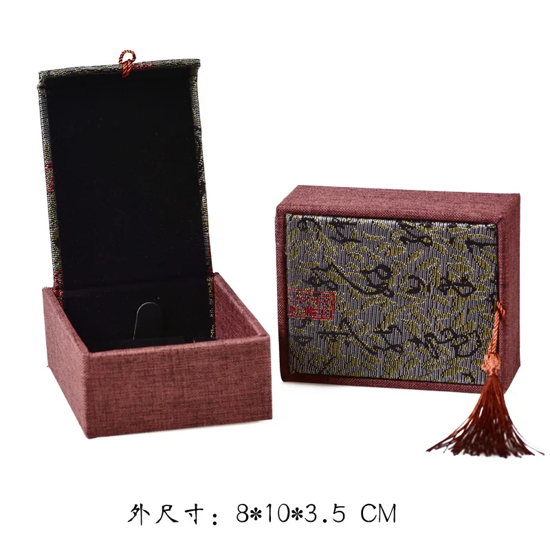 Китайский стиль мини Оловянное кольцо, ожерелье, серьги в подарочной коробке жестяная коробка для бижутерии хранения квадратных барабанов жестяная коробка ящик Органайзер
