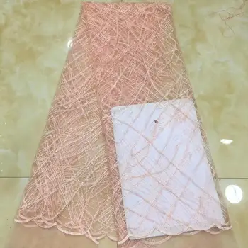 

Madison Newest High Quality 2019 Tulle sequins French Nigerian Lace Fabrics Sequins Embroidered Guipure African 3d Lace Fabric