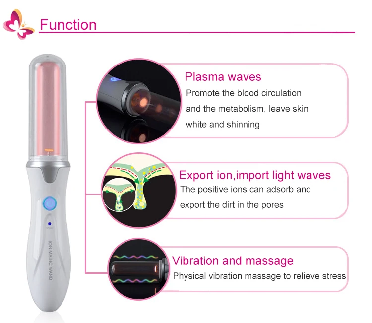 Волшебная ионная волшебная палочка красоты плазменная волна импорт питательных веществ Подтягивающая кожу омоложение лица Подтяжка лица отбеливающий массажер для красоты