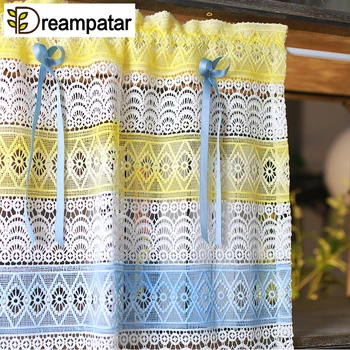 

Dreampatar INS Style Color Crocheted Garden Hollow Short Curtain Bedroom Living Room Fashion Partition Curtain ML212A