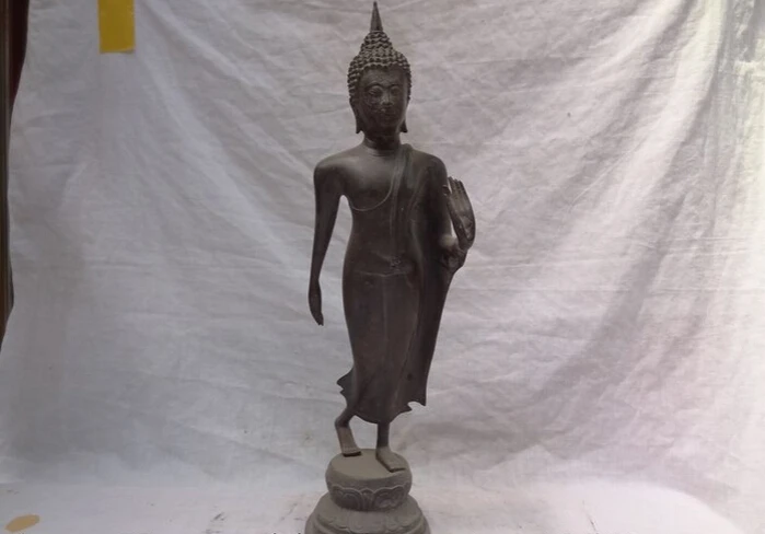 

S5567 17" Chinese Pure Bronze Sculputre Tibetan Thailand Shakyamuni Buddha Statue D0318