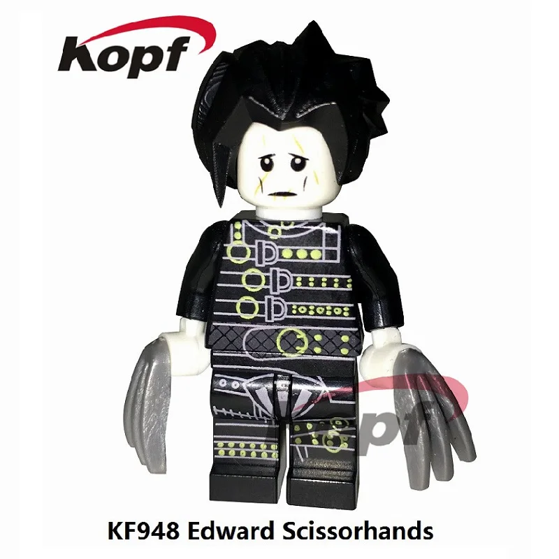 

Single sales KF948 Edward Scissorhands Film Movie Cartoon Super heroes Action Figure Building Blocks Bricks Kids Gift Toys model