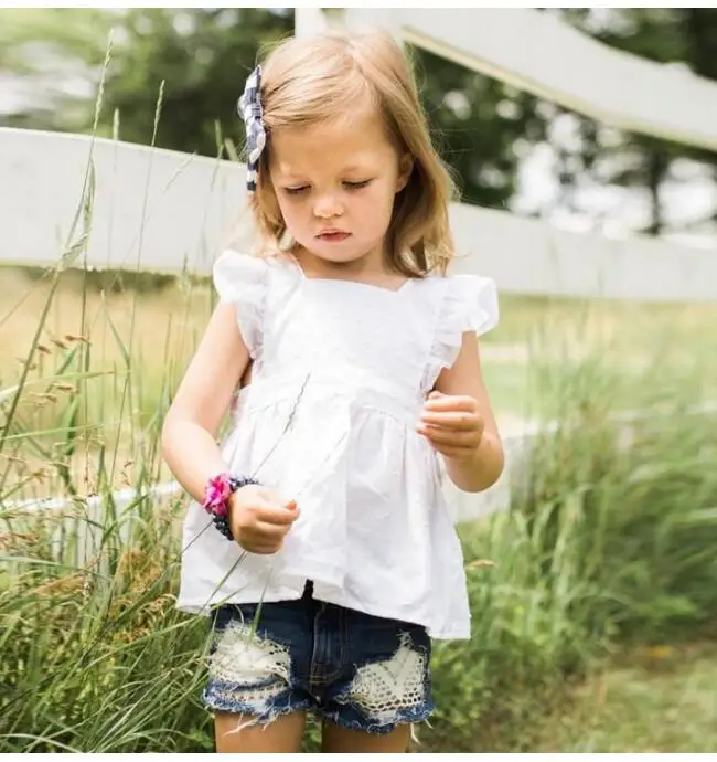 Wholesale 4pcs/lot Baby girls shirt kids clothes children clothing blouse white girl shirt 3 24M