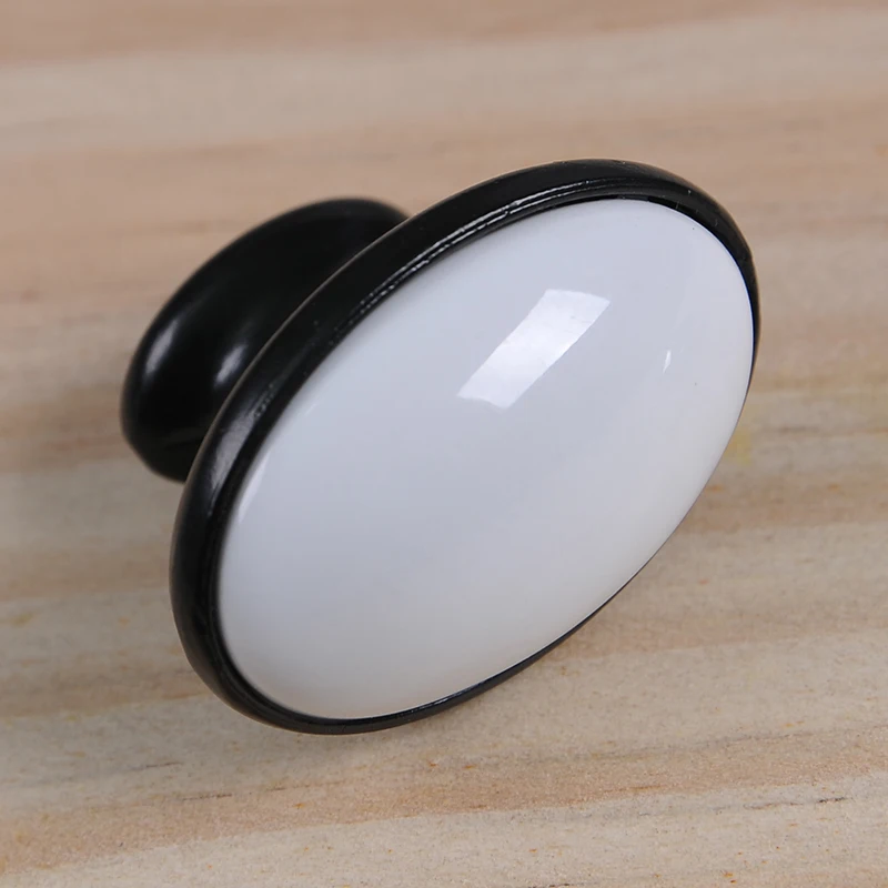 Oval Ceramic knob Dresser Drawer Pulls Handles Kitchen Knobs