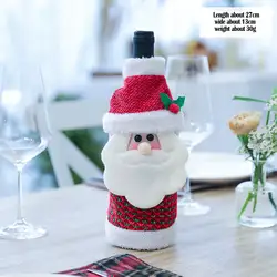 Рождественская Стильная крышка для бутылки с красным вином декоративные скандинавские Цветочные решетки лося старый человек снеговик