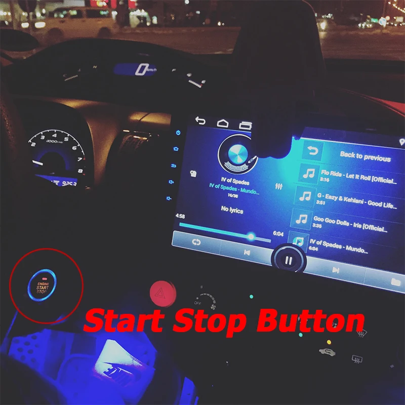 Auto Car Alarm One Start Stop Engine Start Push Button RFID Lock Ignition Switch Keyless Entry System Anti-theft System