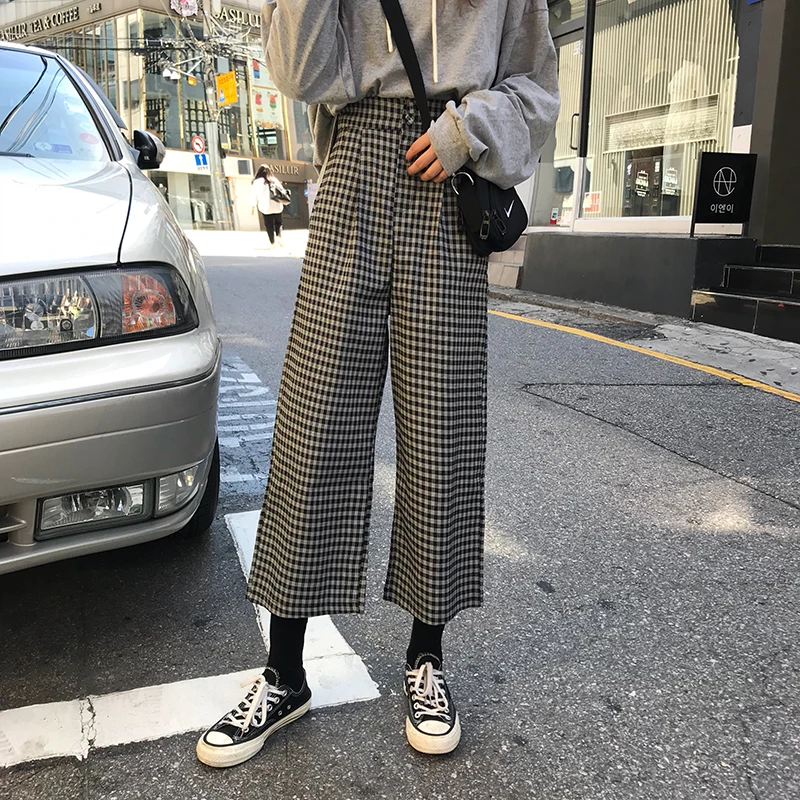 2 цвета Mihoshop Ulzzang Корейская женская модная одежда с высокой талией широкие прямые