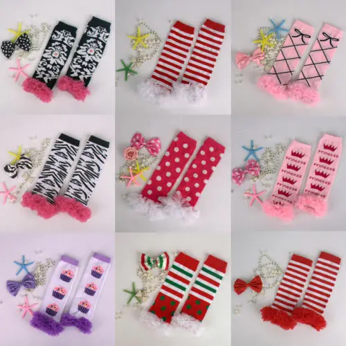 Christmas Leg Warmers Ruffle Lace Legging Arm Warm Infant Baby Toddler