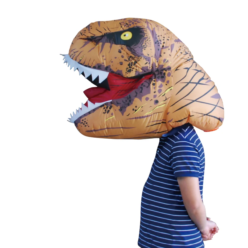 Костюм Пурим на Хэллоуин для взрослых все лицо надувной динозавр T Rex голова шлем
