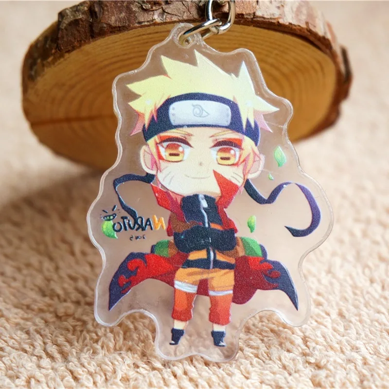 Naruto Figure Keychain Double Sided Acrylic Key Chain Pendant Anime Accessories Cartoon Key Ring