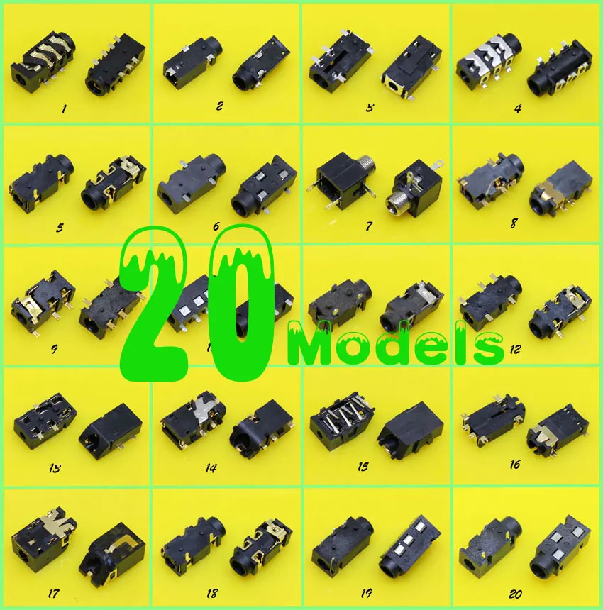 

CK 20Models, 2.5mm 3.5mm Audio Jack, Audio connector, Female Headphone Socket for Phone/Handbook/Notebook