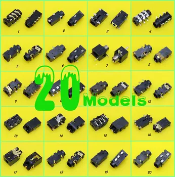 

ChengHaoRan 20Models, 2.5mm 3.5mm Audio Jack, Audio connector, Female Headphone Socket for Phone/Handbook/Notebook