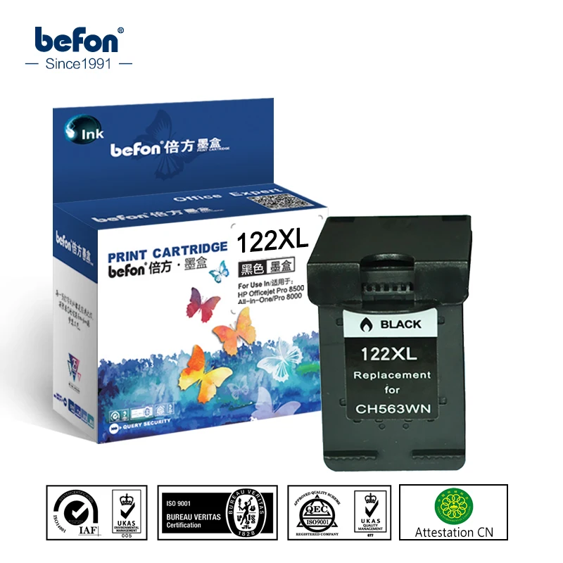 befon Compatible 122XL Cartridge Replacement for HP 122 Black Ink Cartridge for Deskjet 1000