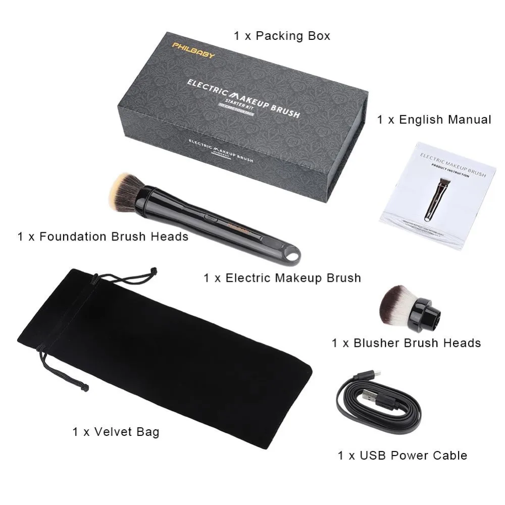 

Professional Electric Makeup Brush 360 Degree Rotating Head Powder Blush Cosmetic Electric Makeup Brush Tool