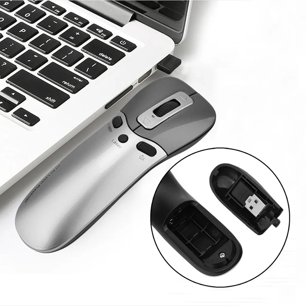 

Mini 2.4Ghz USB Wireless Air Mouse 8 Key Ergonomic Design Mice For PPT Page Turn Gaming Mouse