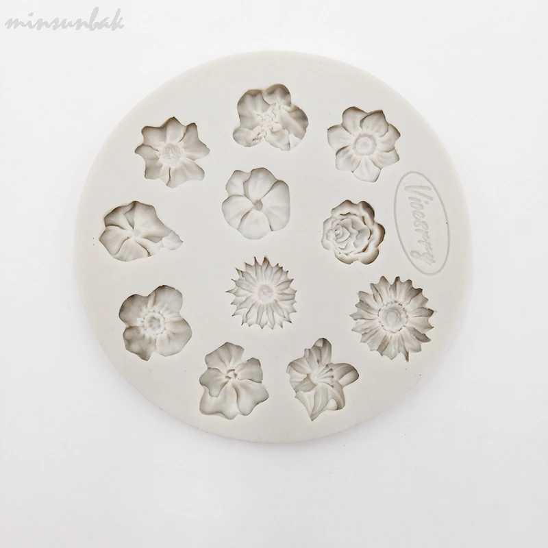

minsunbak Rose Flower Silicone Mould Fondant Mold Wedding Cake Decoration Baking Tool Sugar craft tool