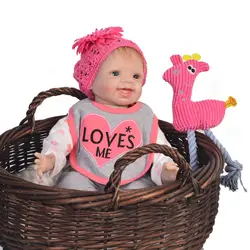 Настоящие 22 дюймов Мягкие силиконовые виниловые куклы Reborn Baby Dolls имитируют ткань тела Детские куклы девочка 55 см Прекрасный улыбающийся