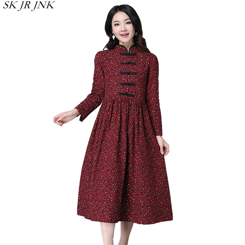 Spring Summer Women National style dresses Ladies Vintage