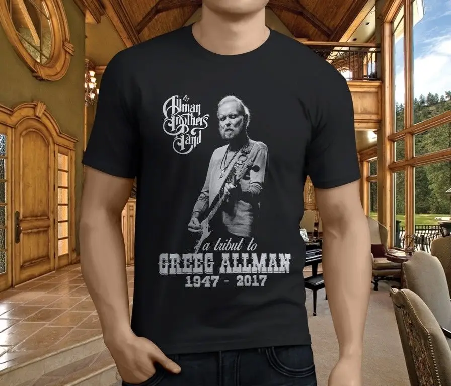 Новый Грег ALLMAN братья Оллман Группа дань Для мужчин черный футболка Размеры S-3XL |