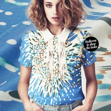 Ткань из шелка тутового и хлопка-фейерверк, горошек, синий, белый для топа, платья, юбки, рубашки длиной 115 см и шириной 133 см