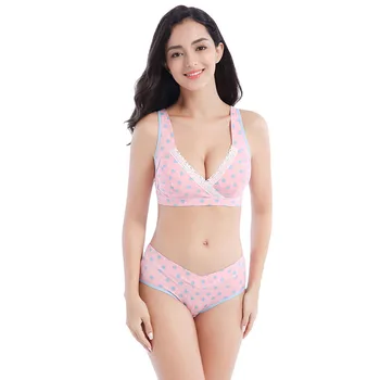 

2019 ORLVS New Women Maternity Lace Breast Feeding Drop Cup Nursing Bra set Комплект нижнего бель Wholesale T3