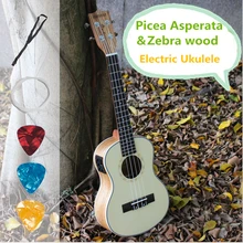 Ukelele Soprano Concert Tenor Acoustic Electric Ukulele 21 23 26 Inch Mini Guitar Guitarra Picea Asperata Zebra Wood Plug-in Uke
