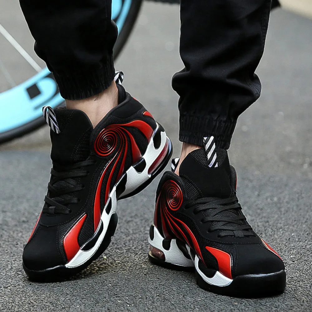 2019 Men's shock-absorbing non-slip basketball shoes fashion comfortable breathable sneakers basketball shoes high top 40J1 (14)