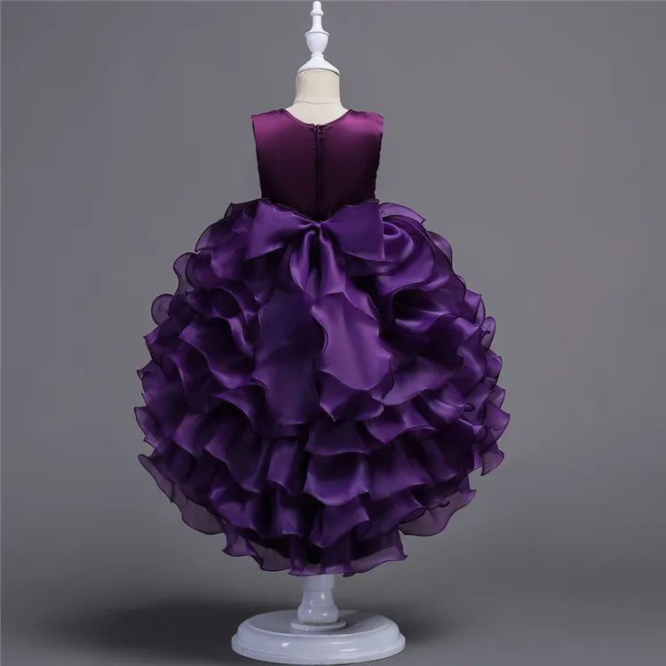 EAZII/платье с цветочным узором для девочек на свадьбу; От 2 до 14 лет для маленьких девочек; одежда для дня рождения; Детские платья для выступлений для девочек; Детские вечерние платья для девочек