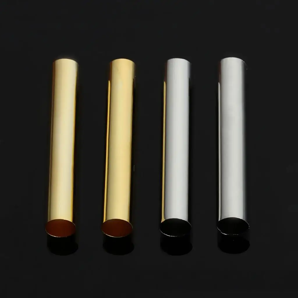 100x Tube Bead Smooth Spacer Metal Tube Spacer Beads Jewelry Findings