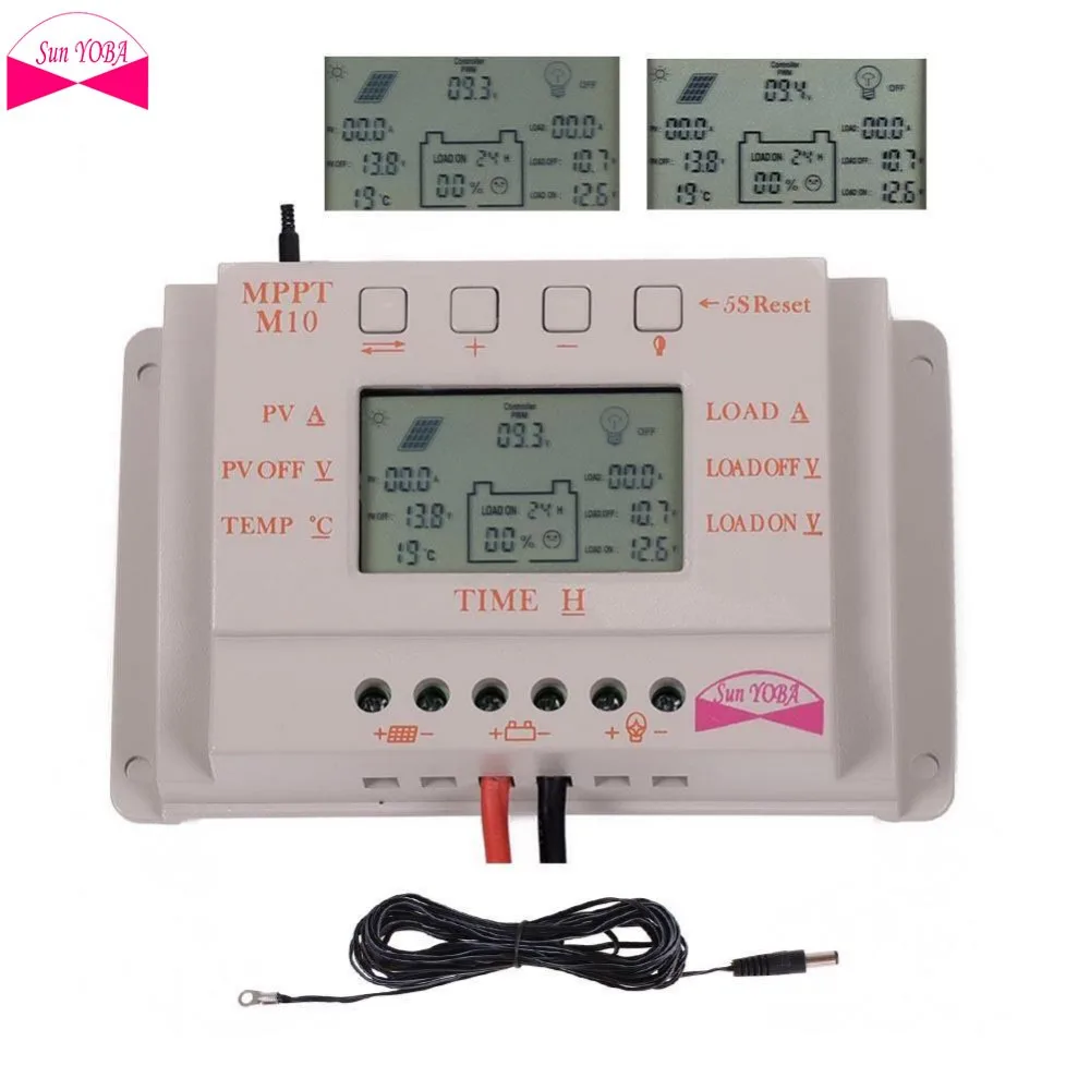 10A 12 V/24 V LCD MPPT + солнечный регулятор PWM Контроллер заряда кабель 16 FT | Обустройство